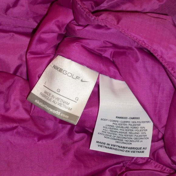 NIKE GOLF Sz L Activewear Full Zip Vest Purple Gray Inside Zip Pockets - Picture 6 of 9